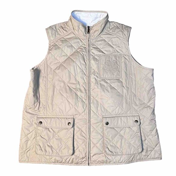 Ralph Lauren Jackets & Blazers - VTG RALPH LAUREN Vest Womens Plus Size 2XL Quilted Embroidered Zip Up Reversible